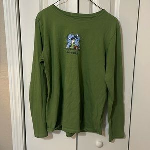 Life is Good Green Vintage Snow Day Long Sleeve Shirt